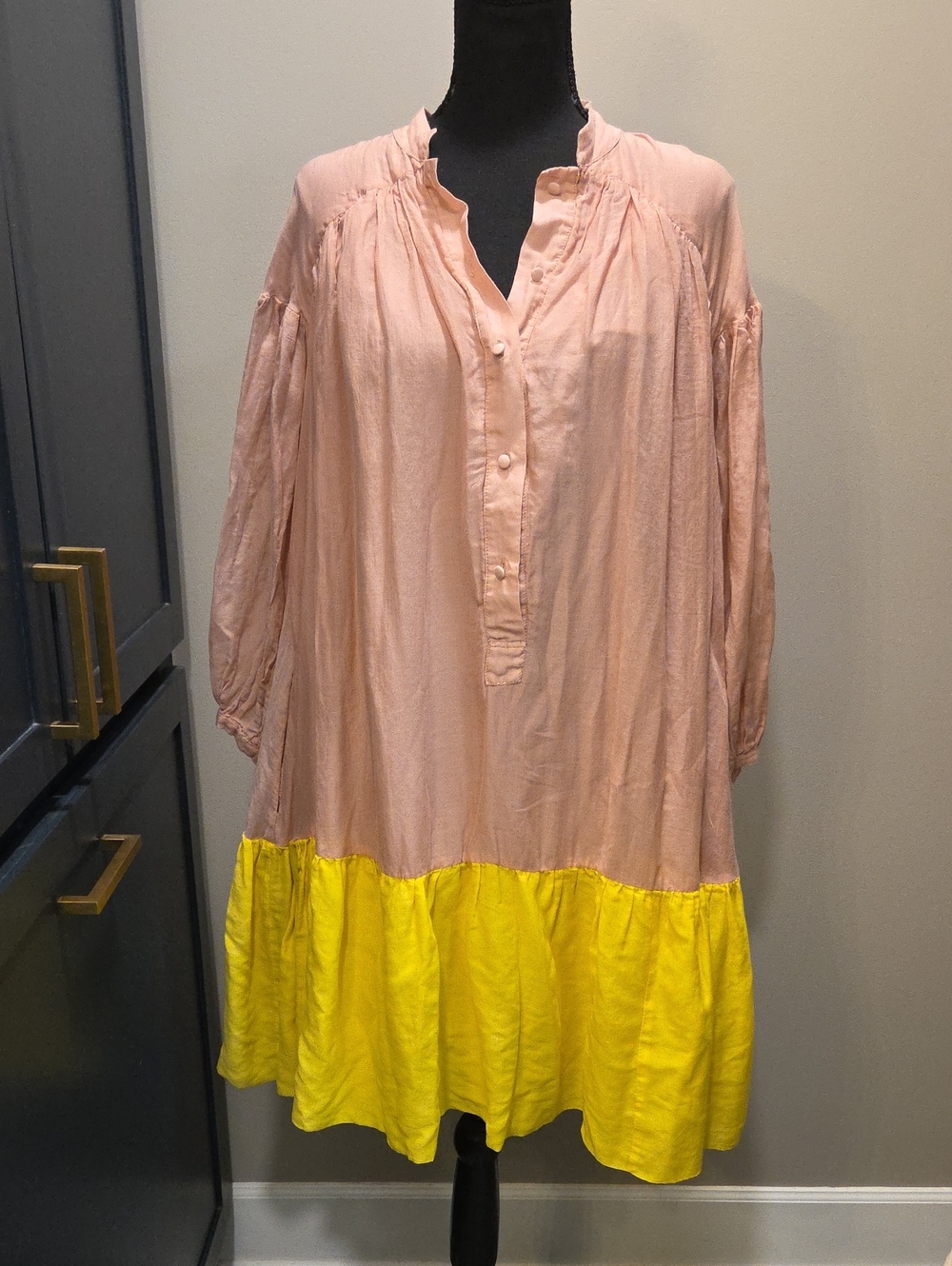 Miahatami Boho Tiered Colorblock Dress Women's Sz 44